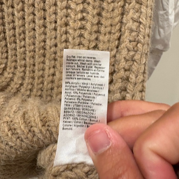 River Island Cable Knit Hybrid Shirt Dress in Beige - Picture 5 of 10